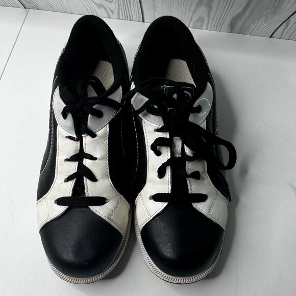 Dexter Women's Bowling Shoe Size US 8M Black White Groove Lace-Up 4266 - Picture 2 of 8
